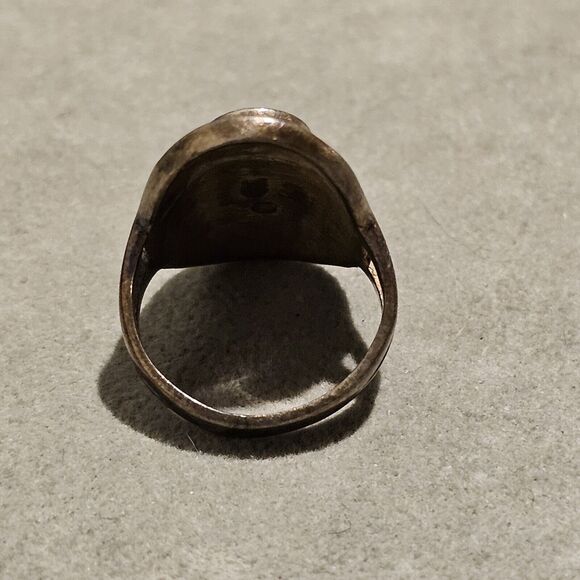 Old Pawn Turquoise c.1950s Navajo Sterling Silver Ring Size 5.5, 6.8 grams - Picture 5 of 13